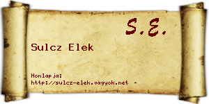 Sulcz Elek névjegykártya