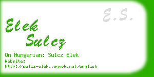 elek sulcz business card